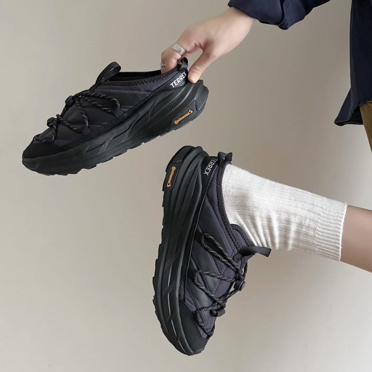 ADIDAS TERREX FREEHIKER LT MULE 全黑 厚底 烏龍麵 緩震 穆勒鞋 KH5329