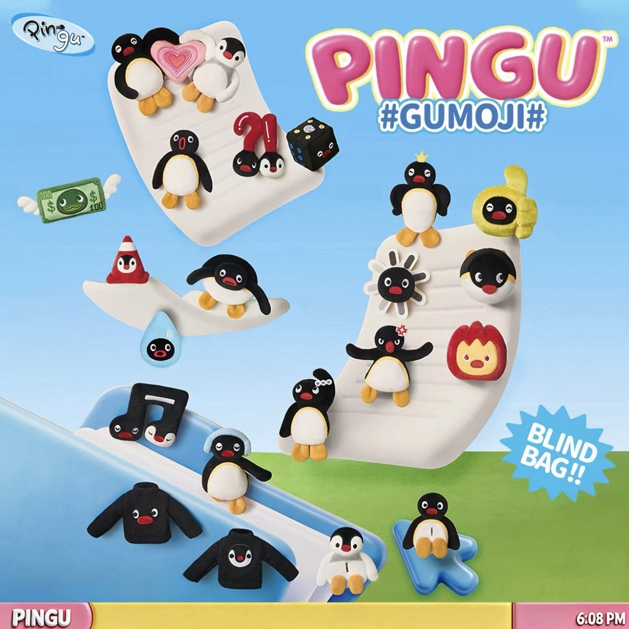 企鵝家族 PINGU GUMOJI 毛絨貼貼 盲袋 表情包 磁吸 共23款