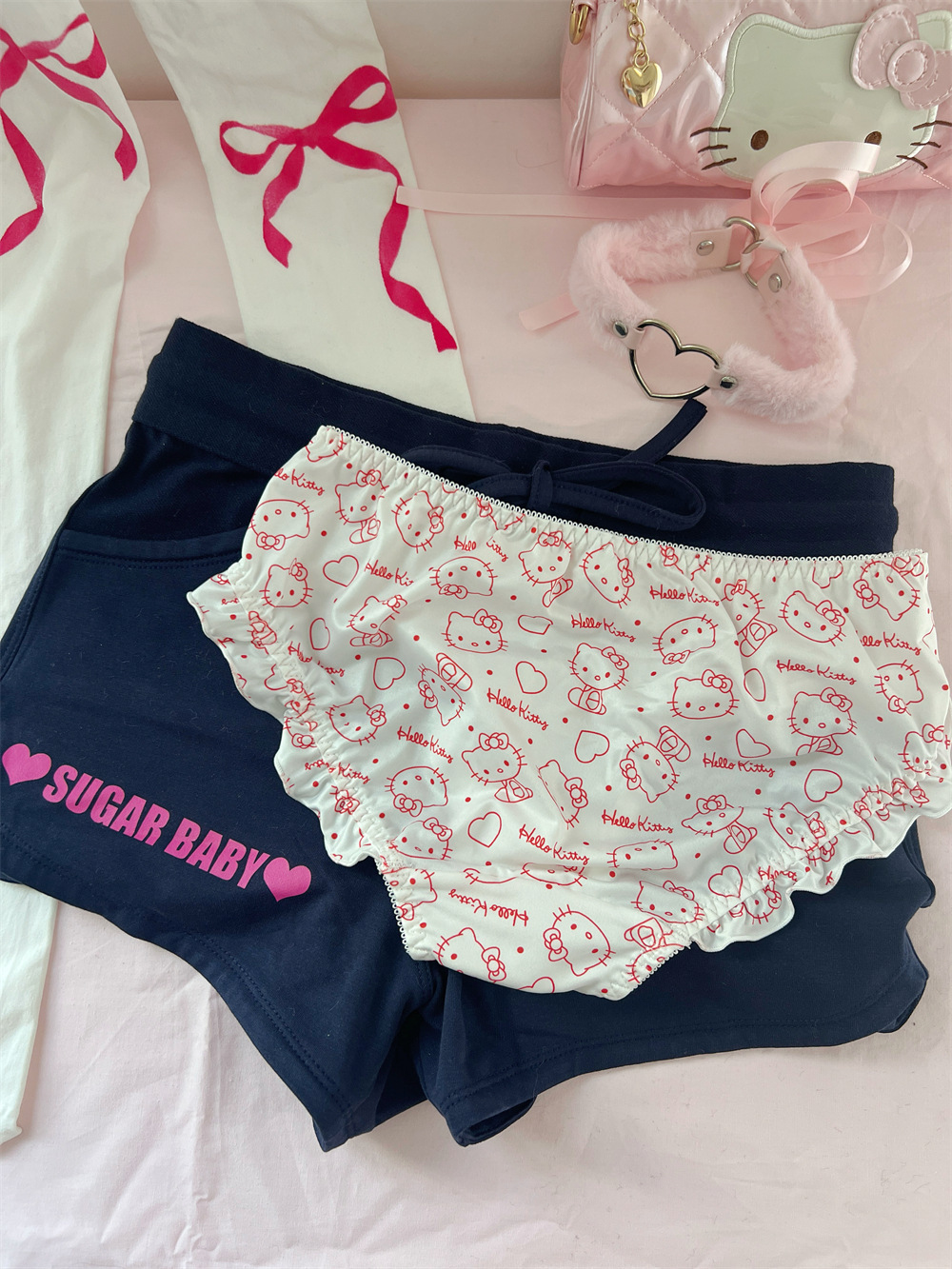 【Hello Kitty】日系卡通印花荷葉邊低腰舒適內褲