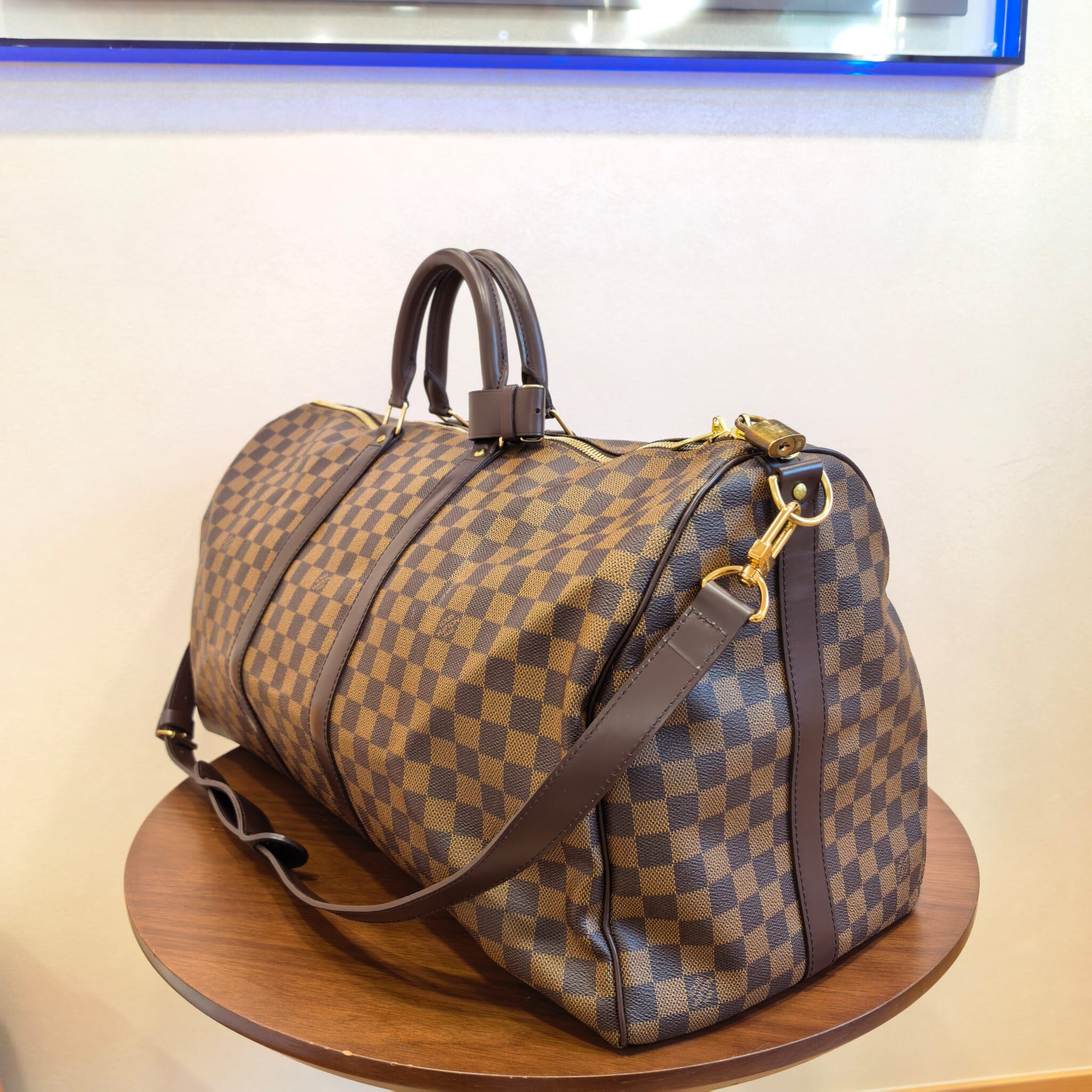 99%NEW二手LV KEEPALL 55, N41414, 啡色方格帆布, #波士頓包, #香榭站正品