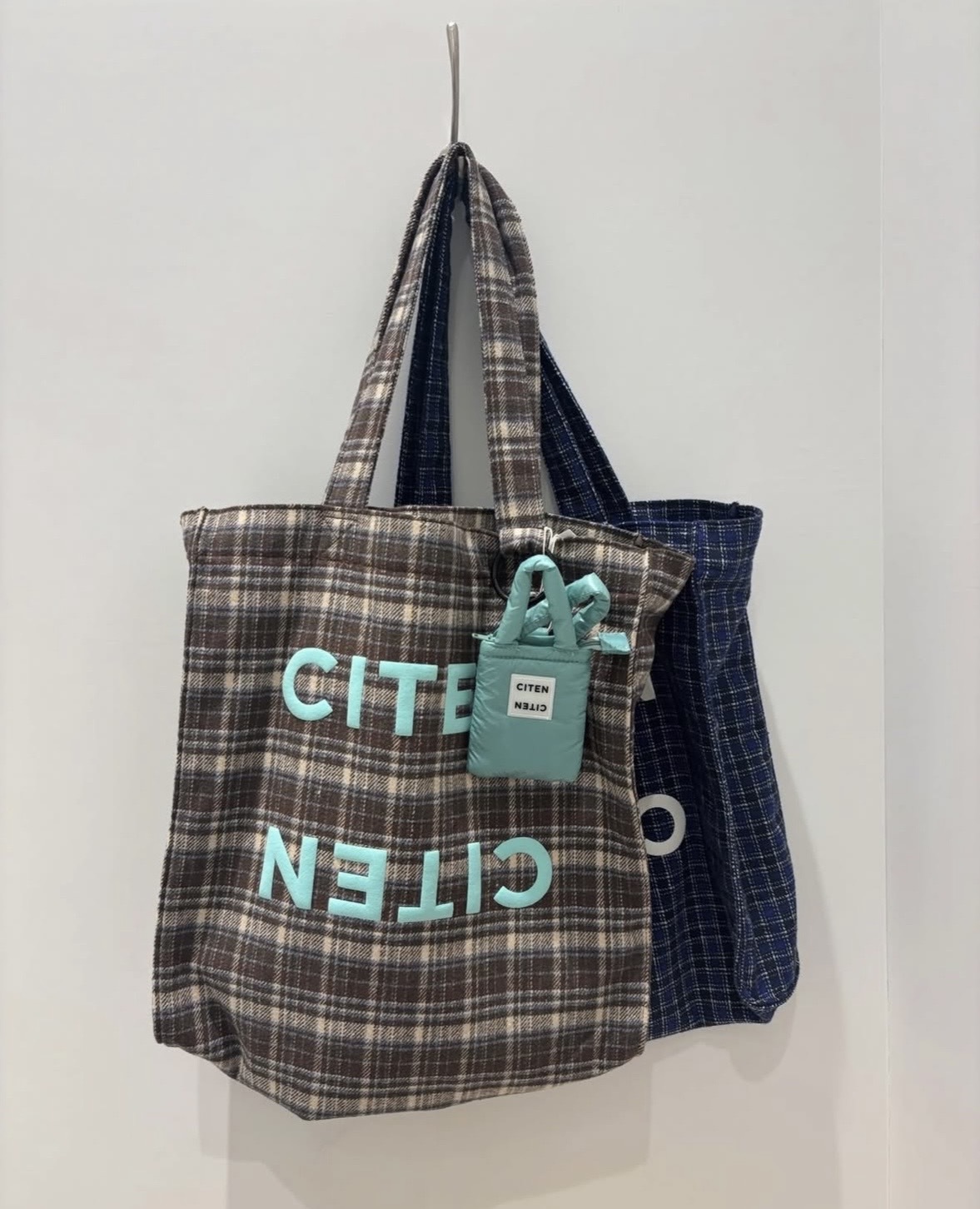 #預購 🇯🇵日本 CITEN 立體LOGO 格紋肩背托特包