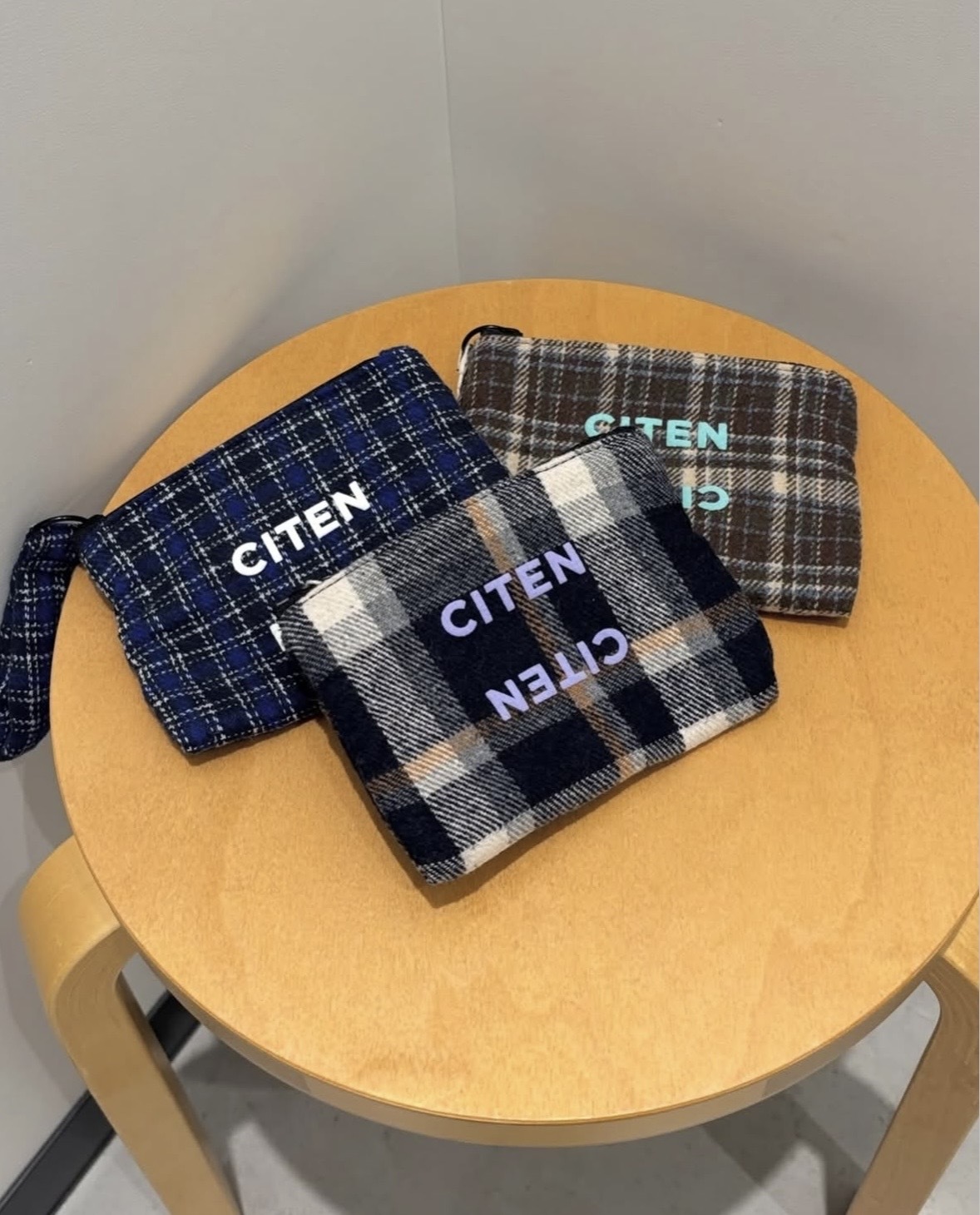 #預購 🇯🇵日本 CITEN 立體LOGO 格紋拉鍊收納包