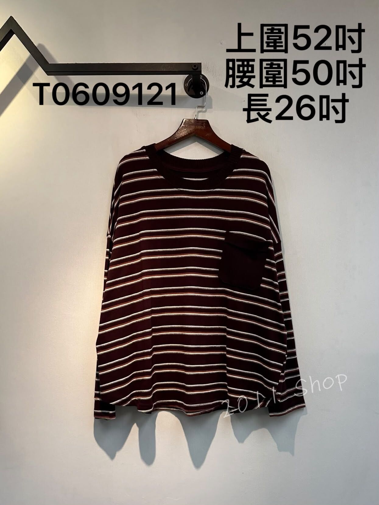 出口日本拼色橫間口袋針織TOP  上圍52吋 腰圍50吋 長26吋  T0609121