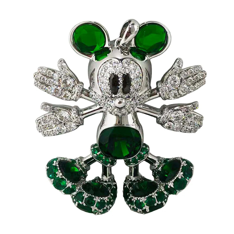 C67 Crisathena X Snowangel Mickey Pendant in Silver,Green