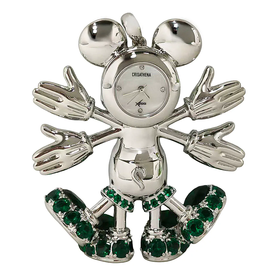 C67 Crisathena X Snowangel Mickey Pendant in Silver,Green