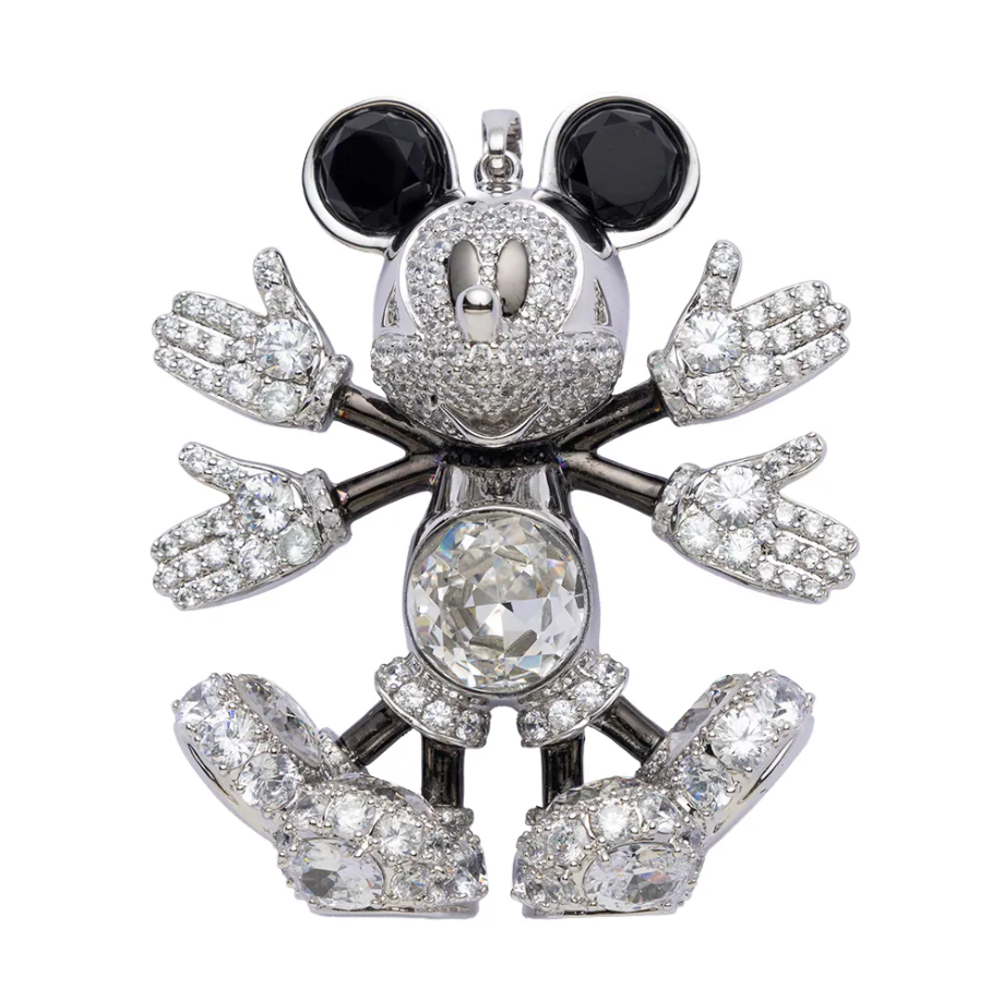 C68 Crisathena X Snowangel Mickey Pendant in Silver,White