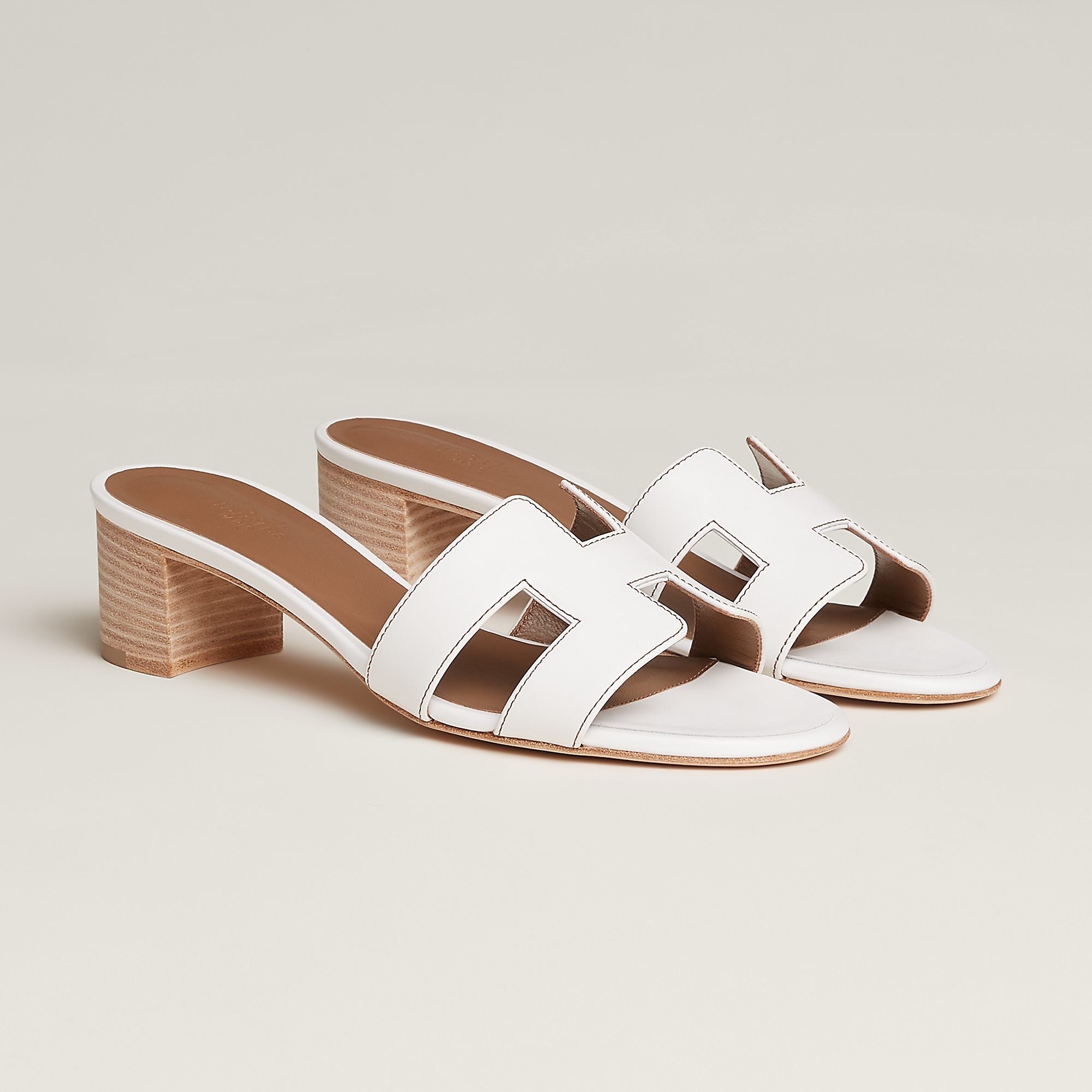 Hermes oasis sandals blanc