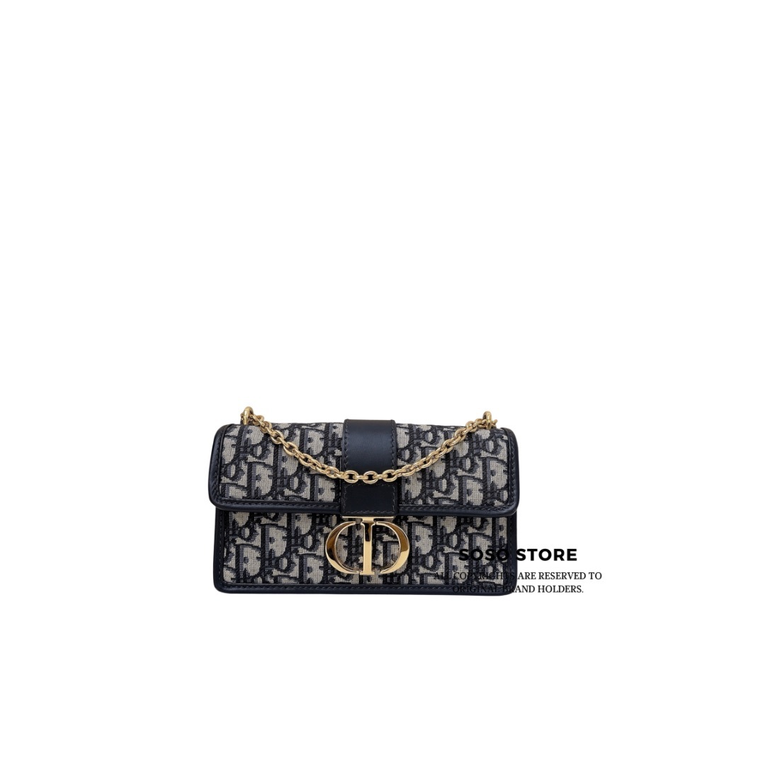 Dior 30 Montaigne Chain Bag - Blue / GHW