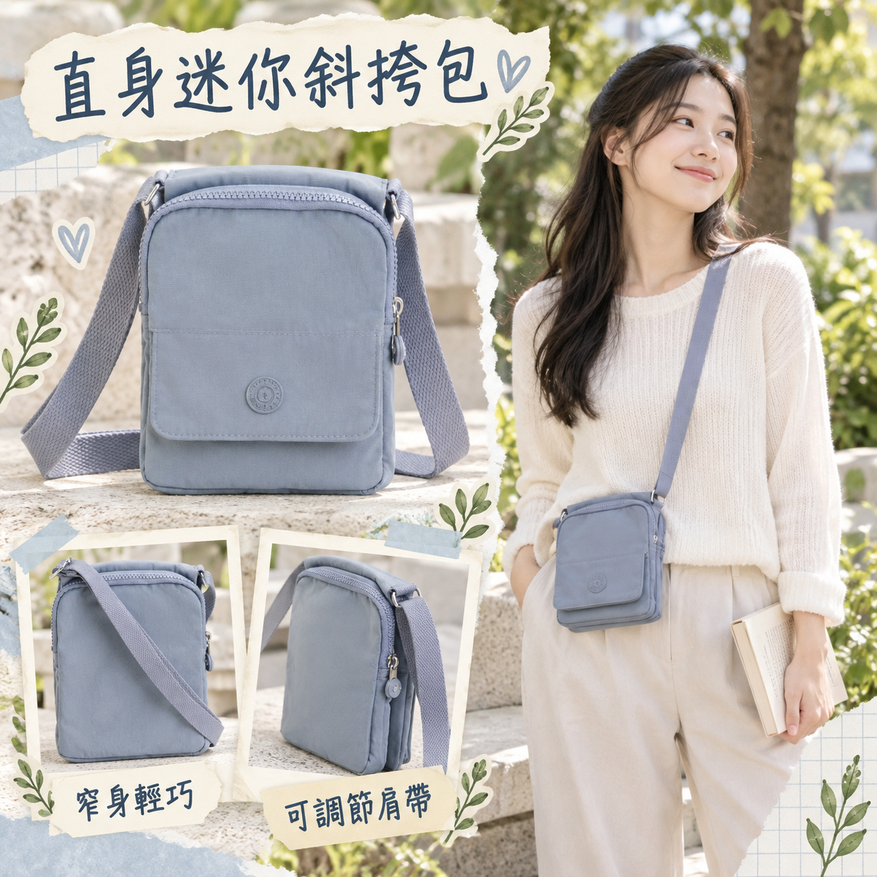 【預購】KIPLING N091212 New Eldorado 斜挎包 (灰藍色)