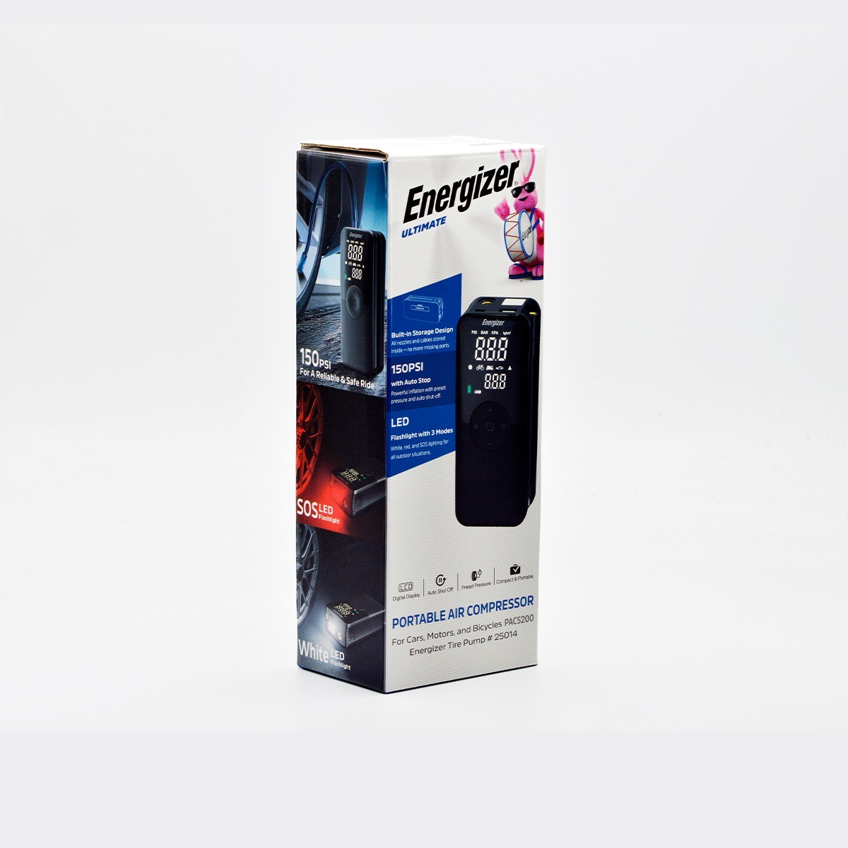 Energizer 勁量 PAC5200 便攜式車用胎壓充氣泵 + 行動電源