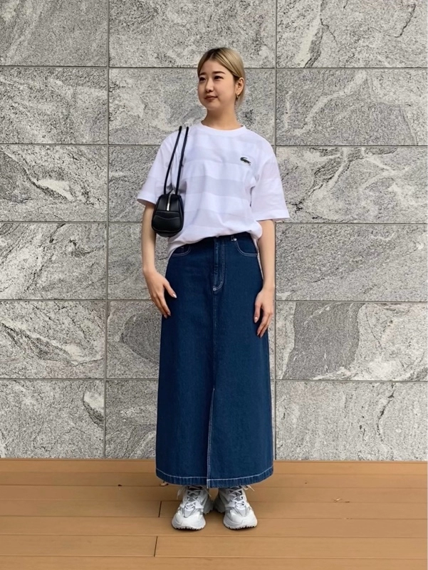 日本 LACOSTE毛圈拼接條紋 T-shirt