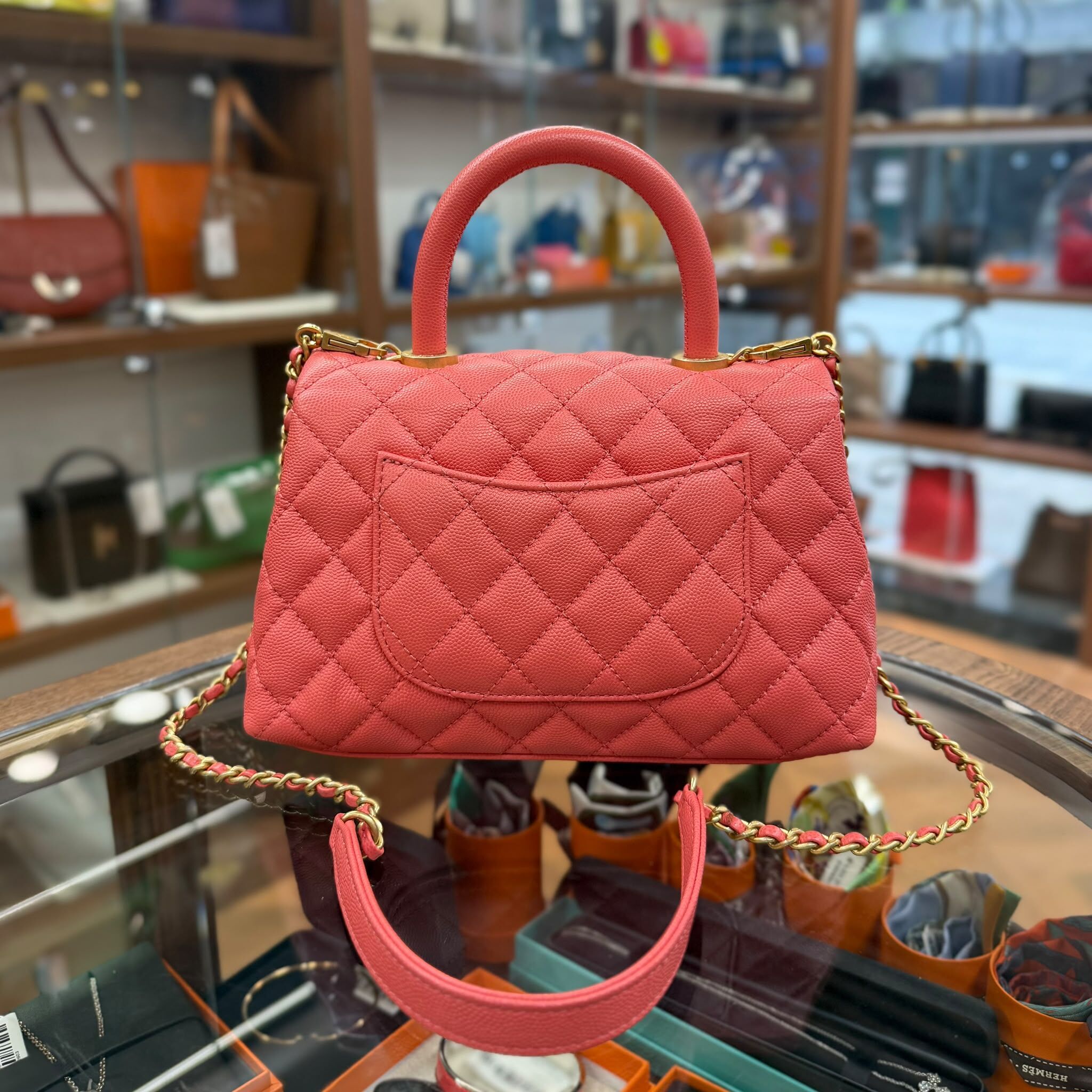 95%NEW USED CHANEL COCO HANDLE SMALL CAVIAR 粉紅色荔枝皮金扣小號 #27開 #香奈兒