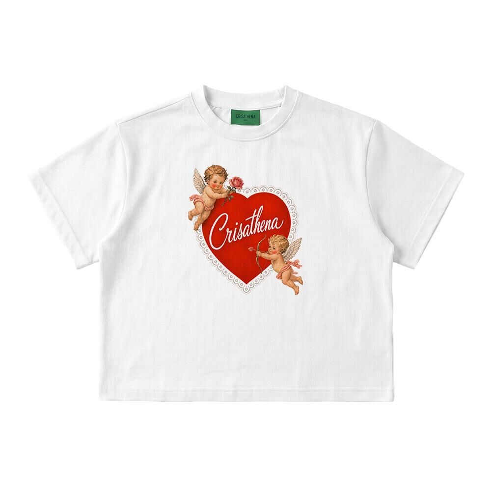C83 Crisathena Angels Crop T-Shirt in White｜CT-CH2649-WHT