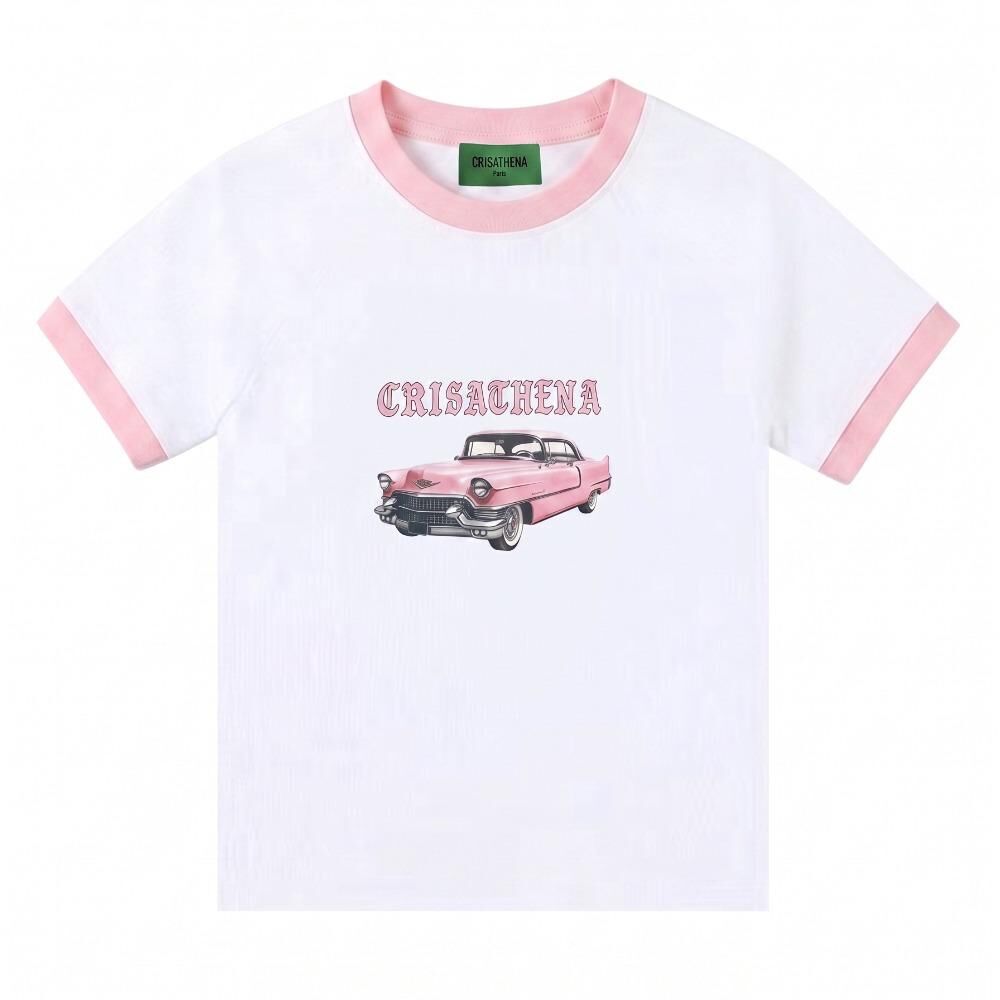 C97 Crisathena Ride T-Shirt in White,Pink｜CT-CH2690-WHT_PNK
