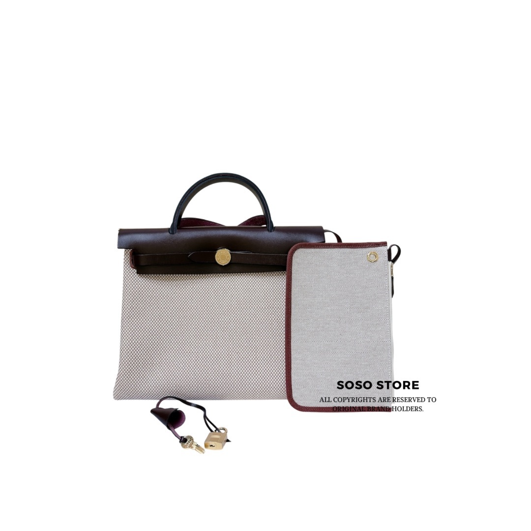 Hermes Herbag Zip 31- Beige / GHW