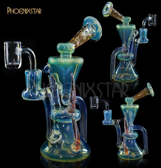 🇺🇸Phoenix Star - HF433 Glass Recycler Rig 玻璃循環水煙壺