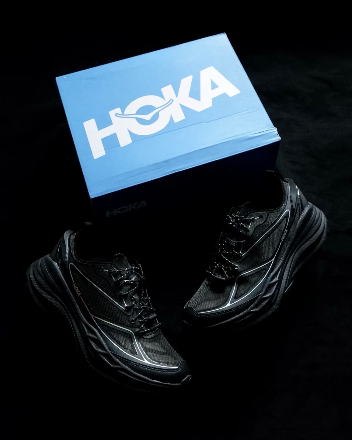 HOKA ONE ONE Stinson One7 輕盈舒適 越野跑鞋 男女同款 黑銀
