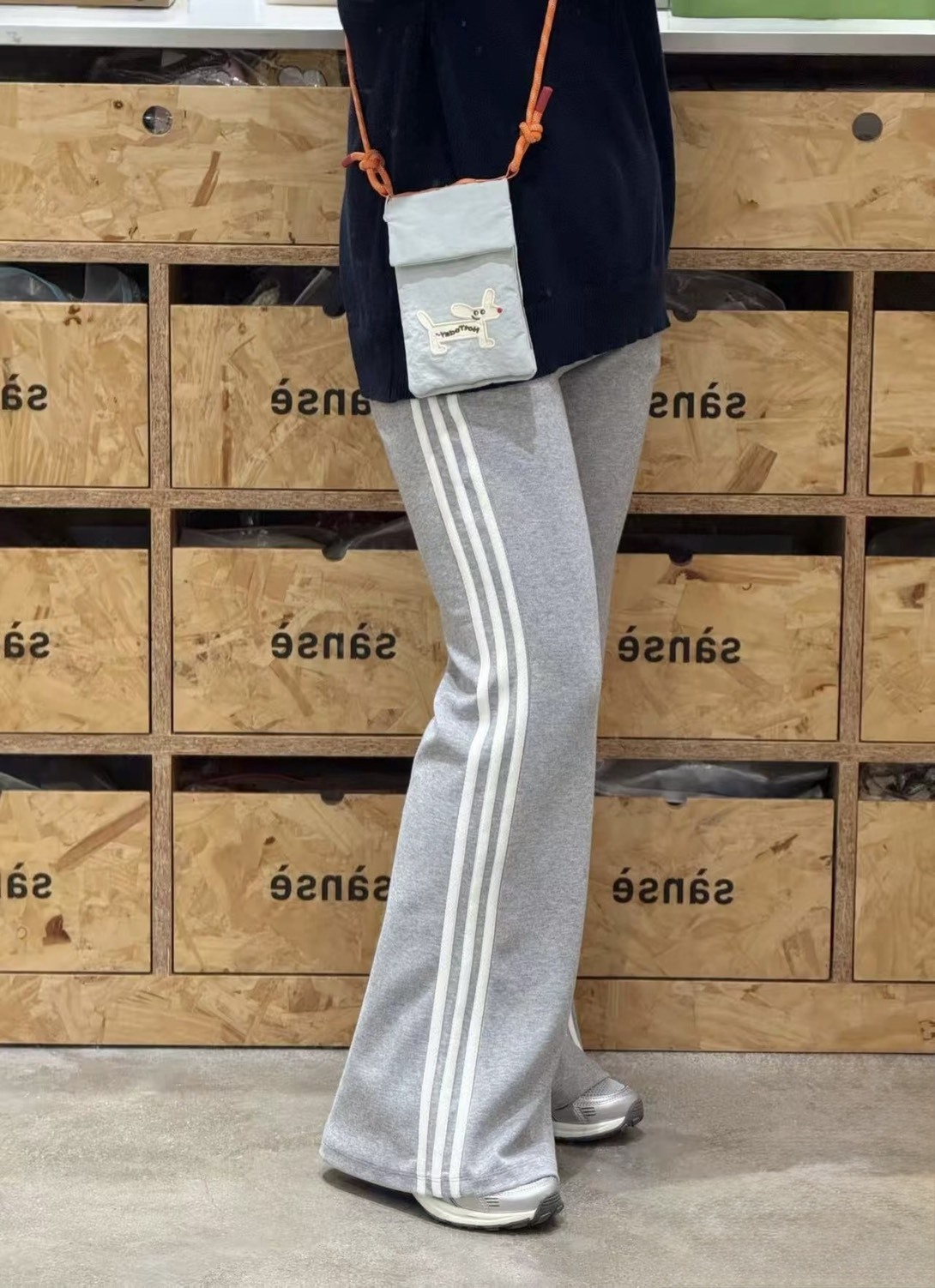 【預購】ADIDAS ORIGINALS 針織 修身 喇叭褲 淺灰色 KX6892