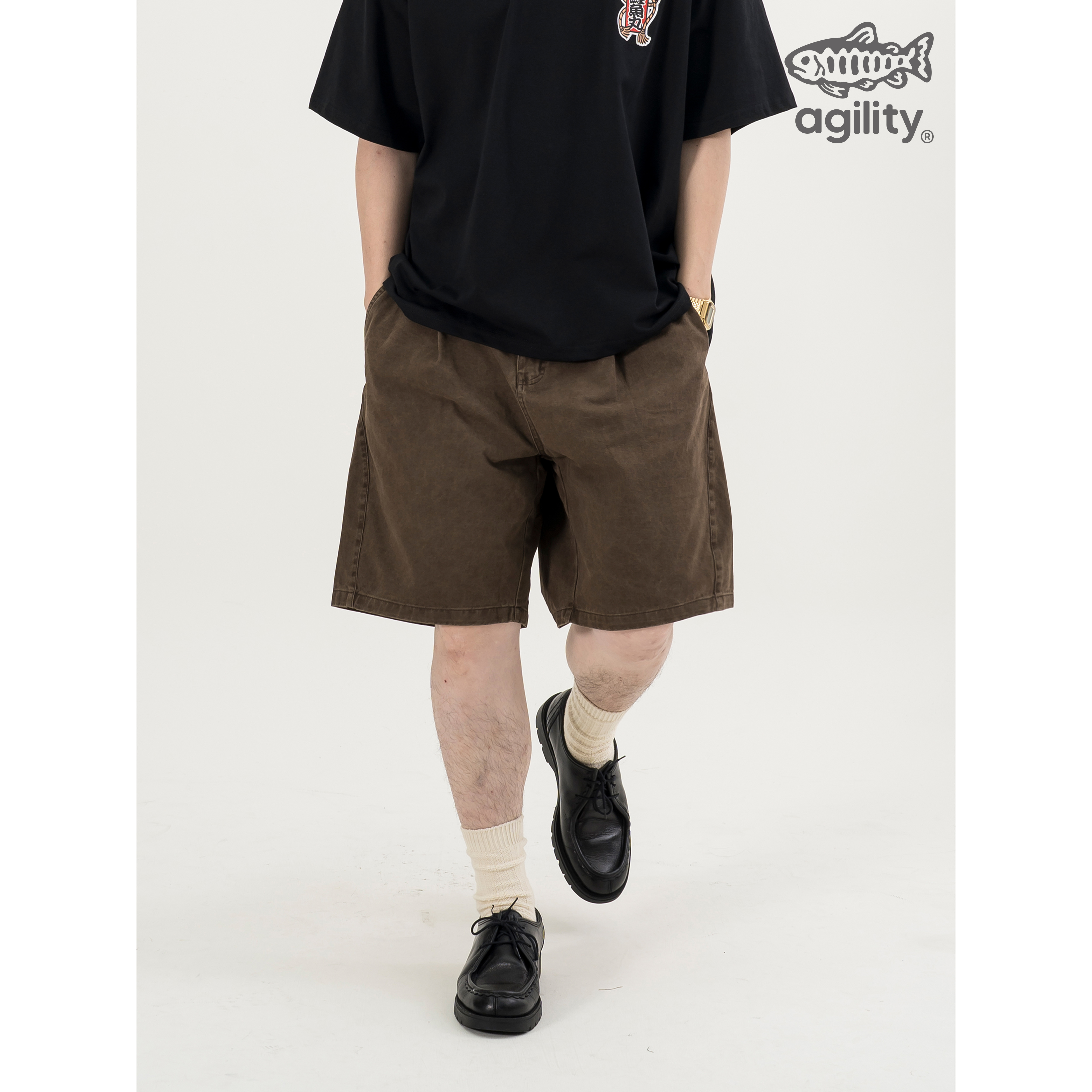 AGILITY Washed Pleated Shorts 水洗 褶線 五分短褲 [WS88]