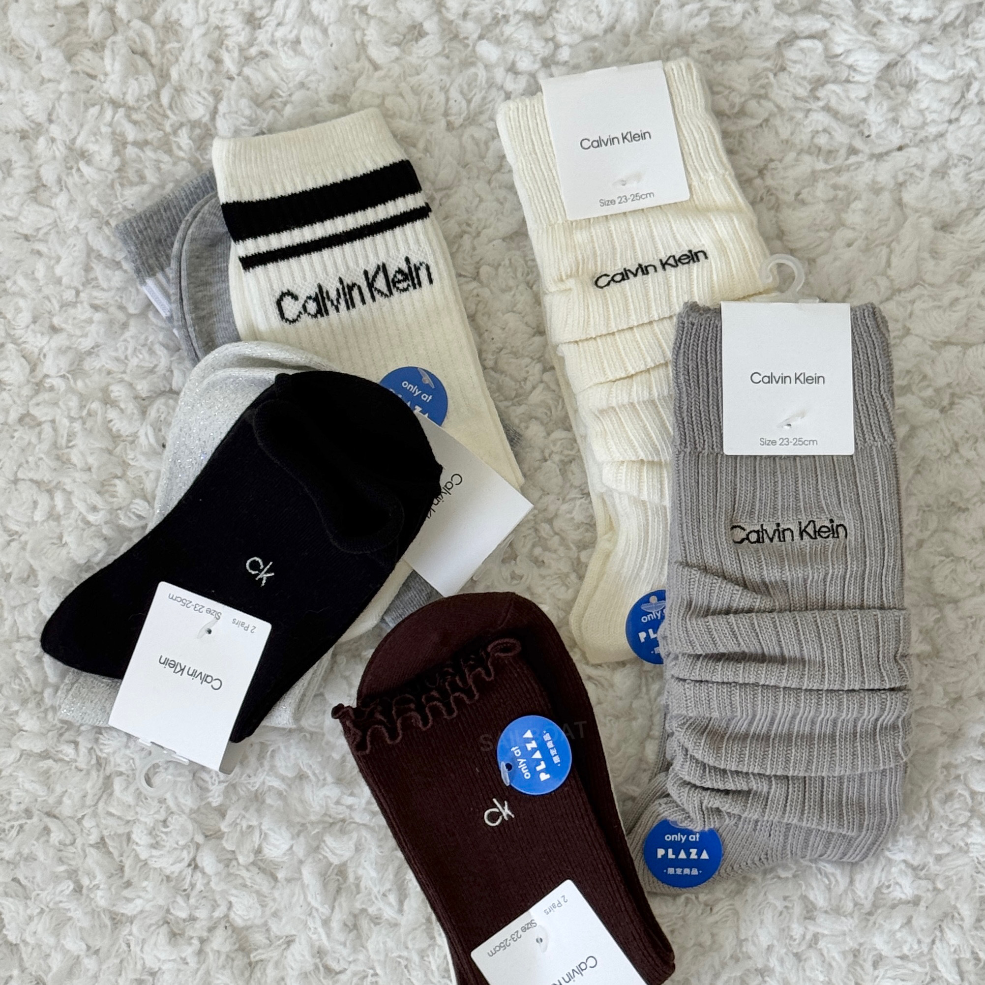 #現貨 🇯🇵日本 Calvin Klein 捲邊/刺繡Logo/荷葉邊 中筒襪 堆堆襪 襪子 兩雙組