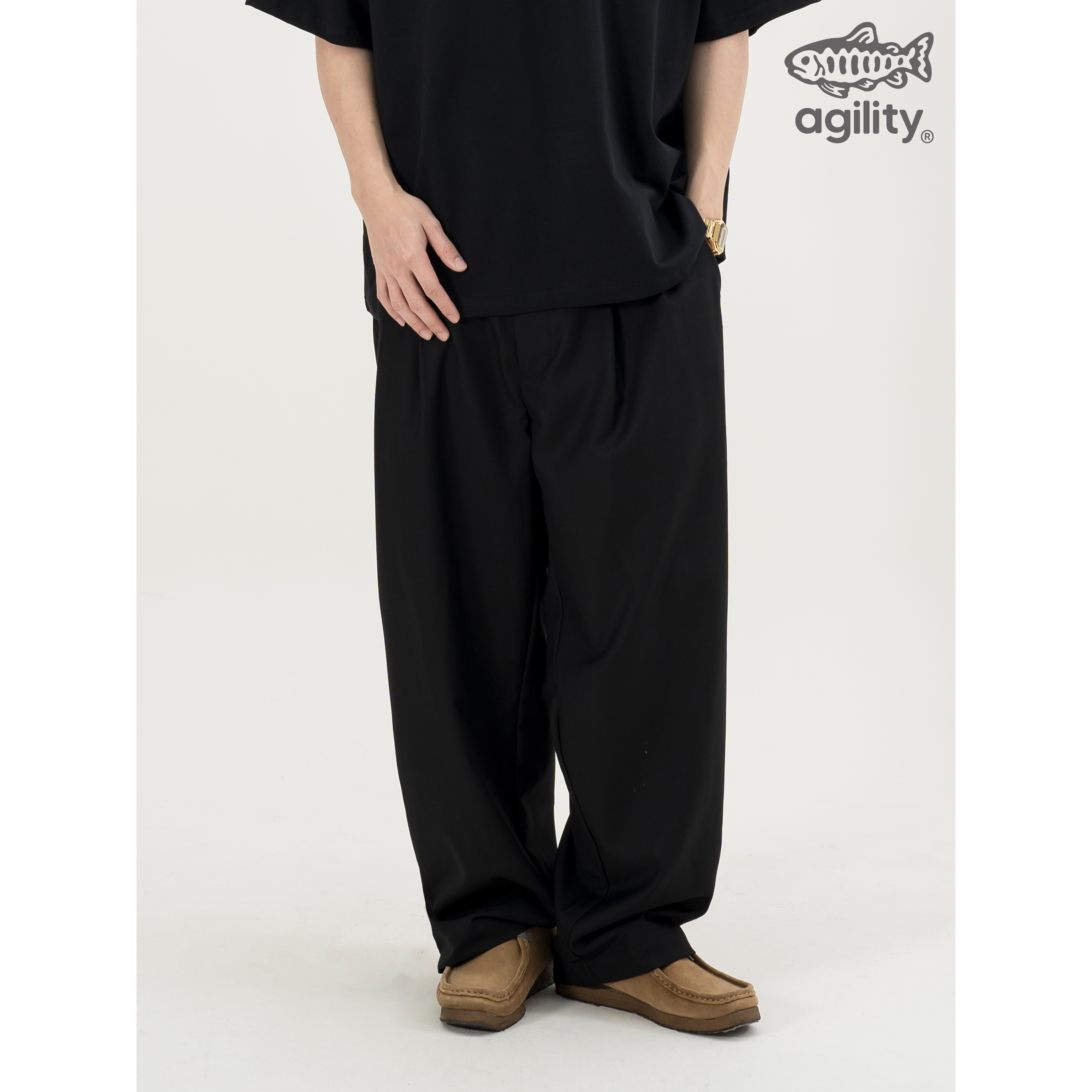 AGILITY Double Pleated Loose Pants 雙褶線 直筒西裝褲 [AC13]