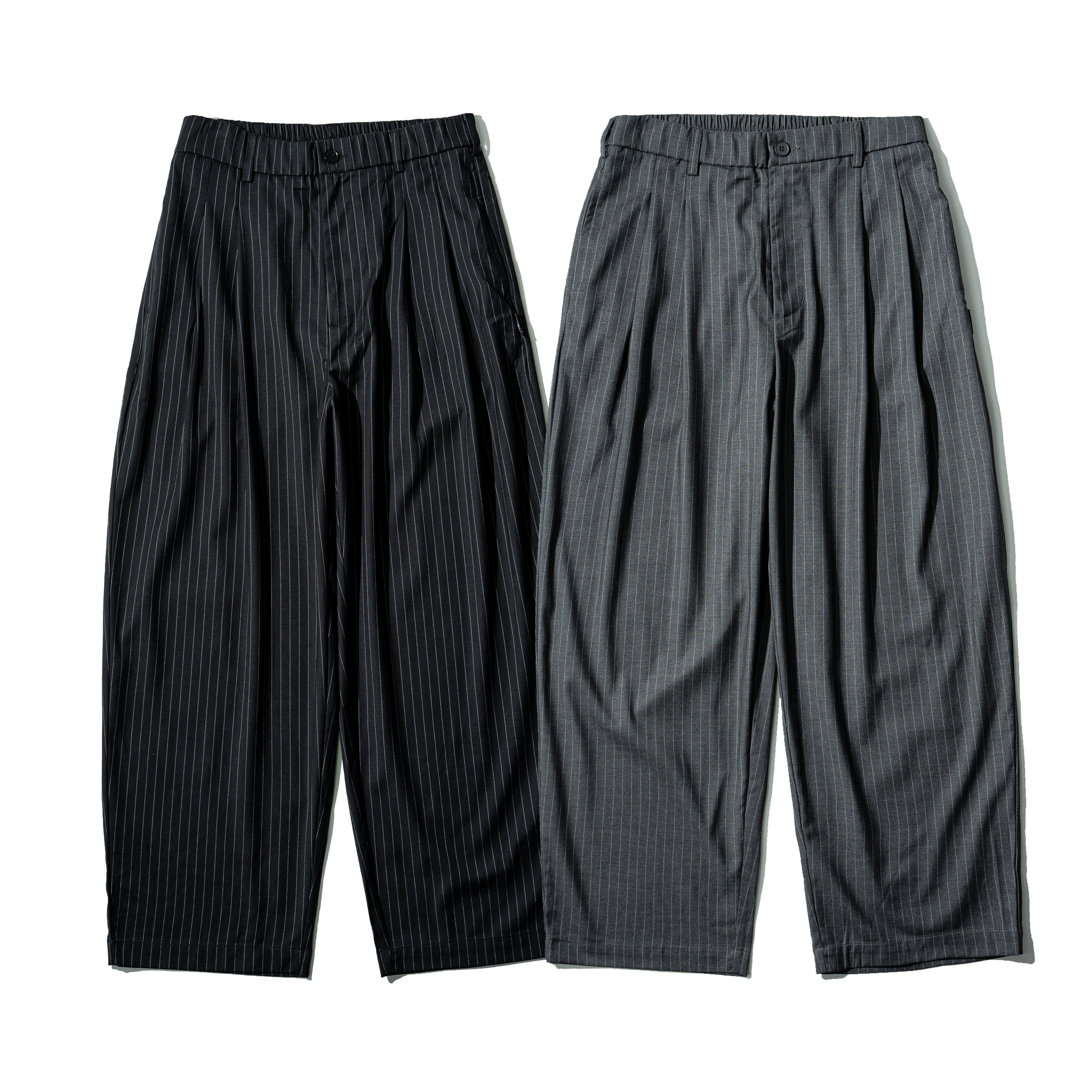AGILITY Double Pleated Stripe Loose Pants 雙褶線 直筒 條紋西裝褲 [AC13-SP]