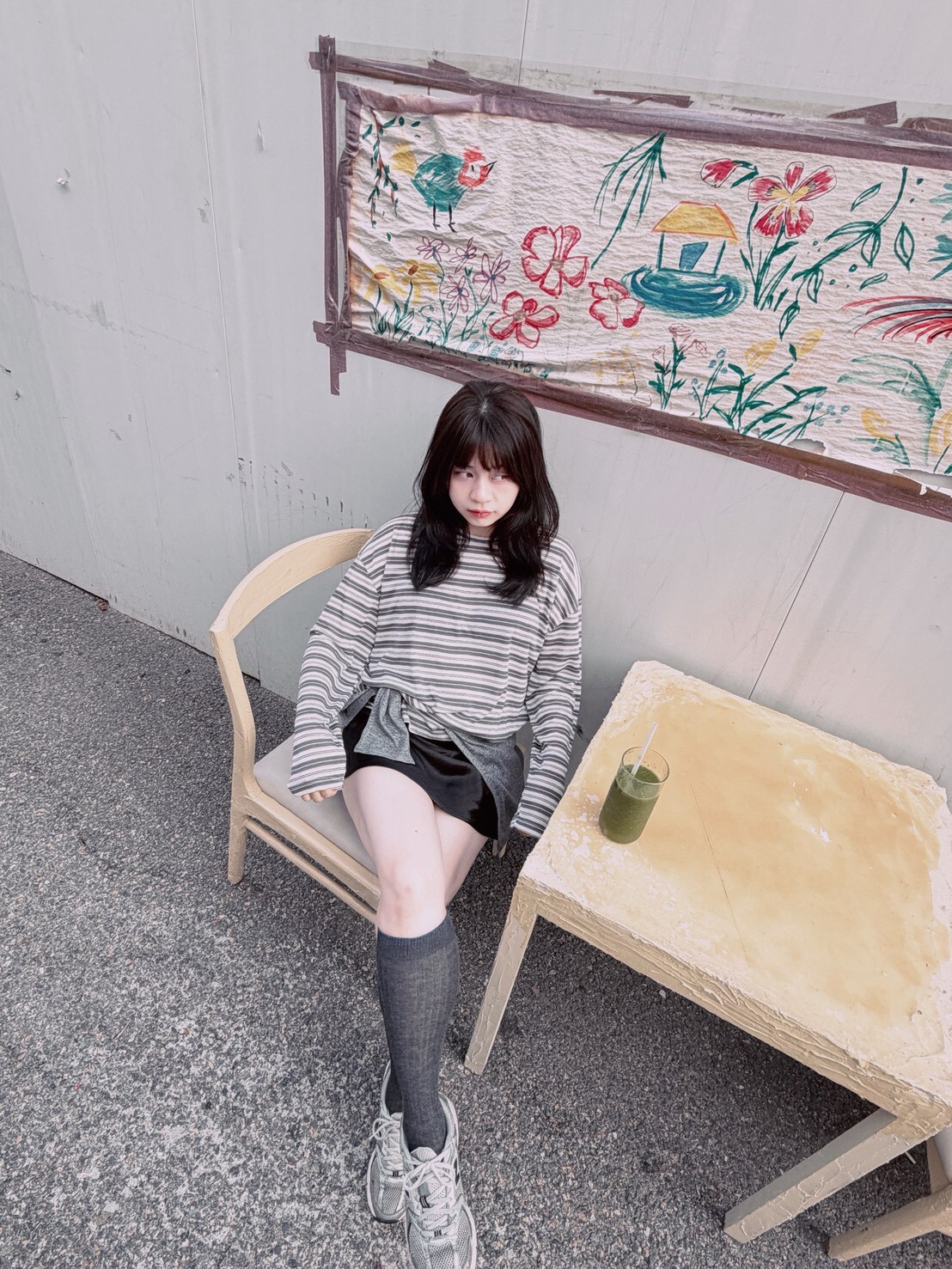 #AK22後扭結小露背條紋上衣(金/灰/深藍/紅)