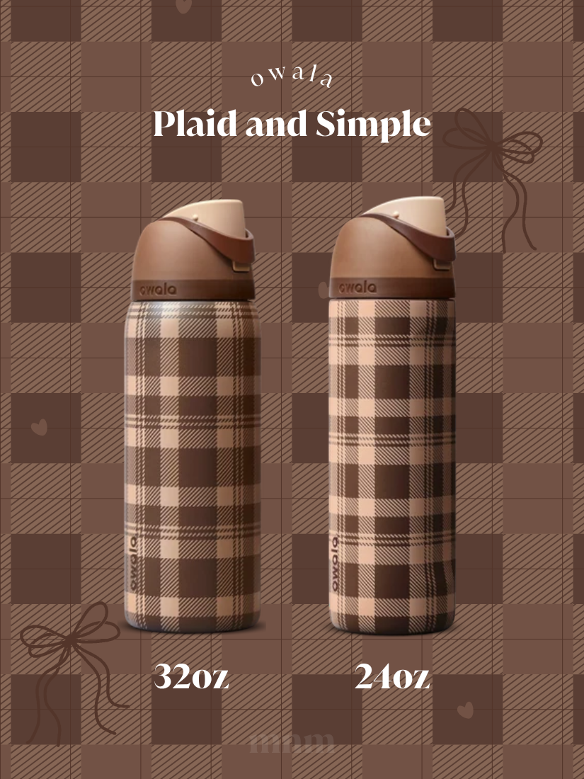 【 預購 】Owala FreeSip 秋季格紋 Plaid and Simple 水壺