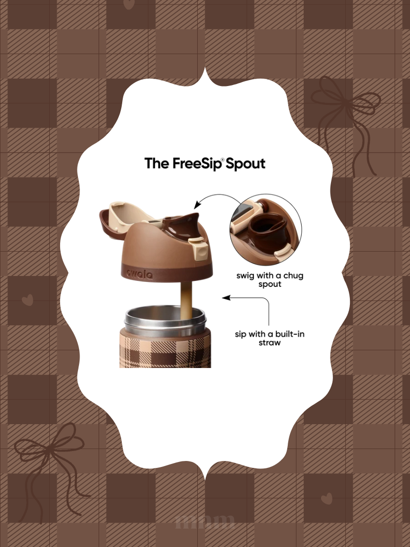 【 預購 】Owala FreeSip 秋季格紋 Plaid and Simple 水壺