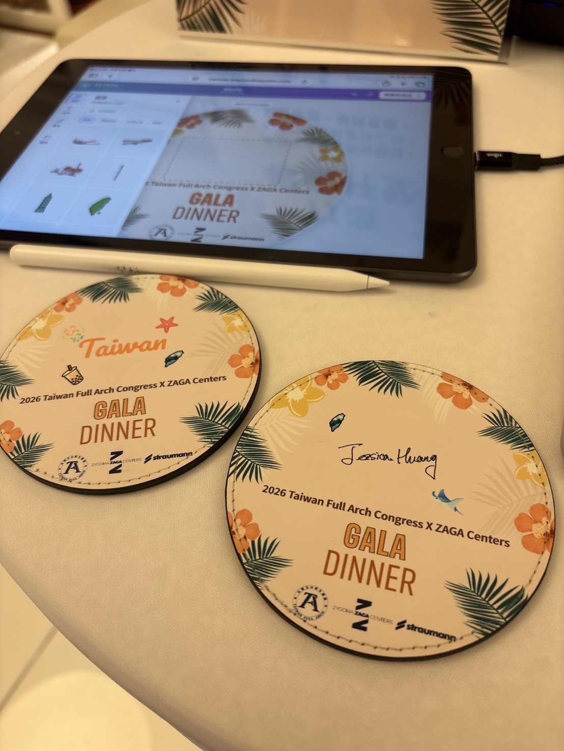 現場客製化皮革杯墊成品