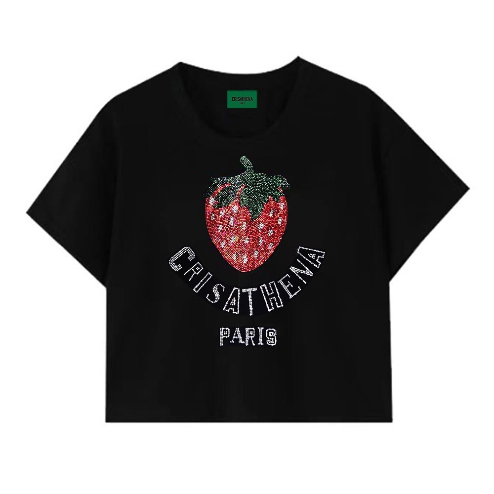 C111 Crisathena Glam 黑色草莓 T-Shirt｜CT-CH2610-BLK_RED
