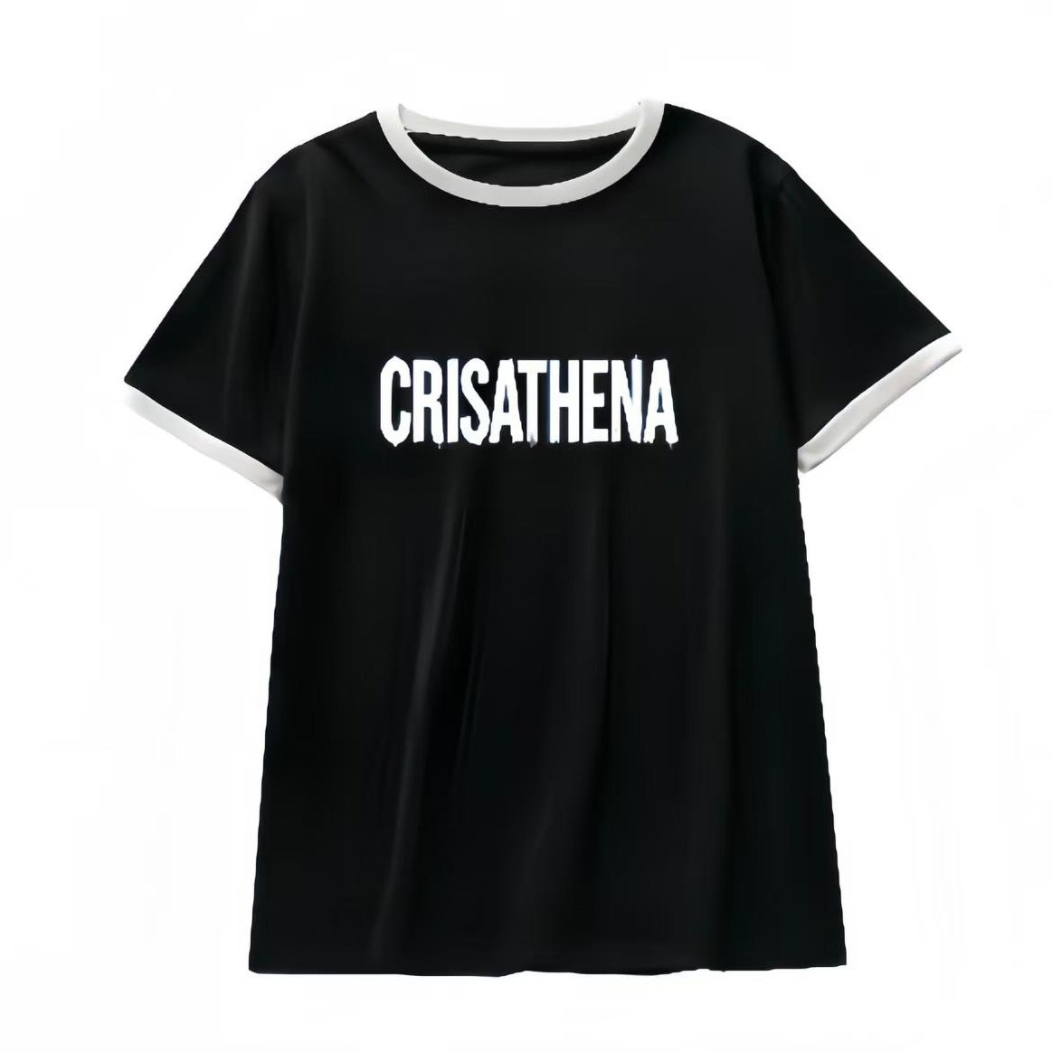 C114 Crisathena Logo T-Shirt 黑色、白色｜CT-CH2622-BLK_WHT
