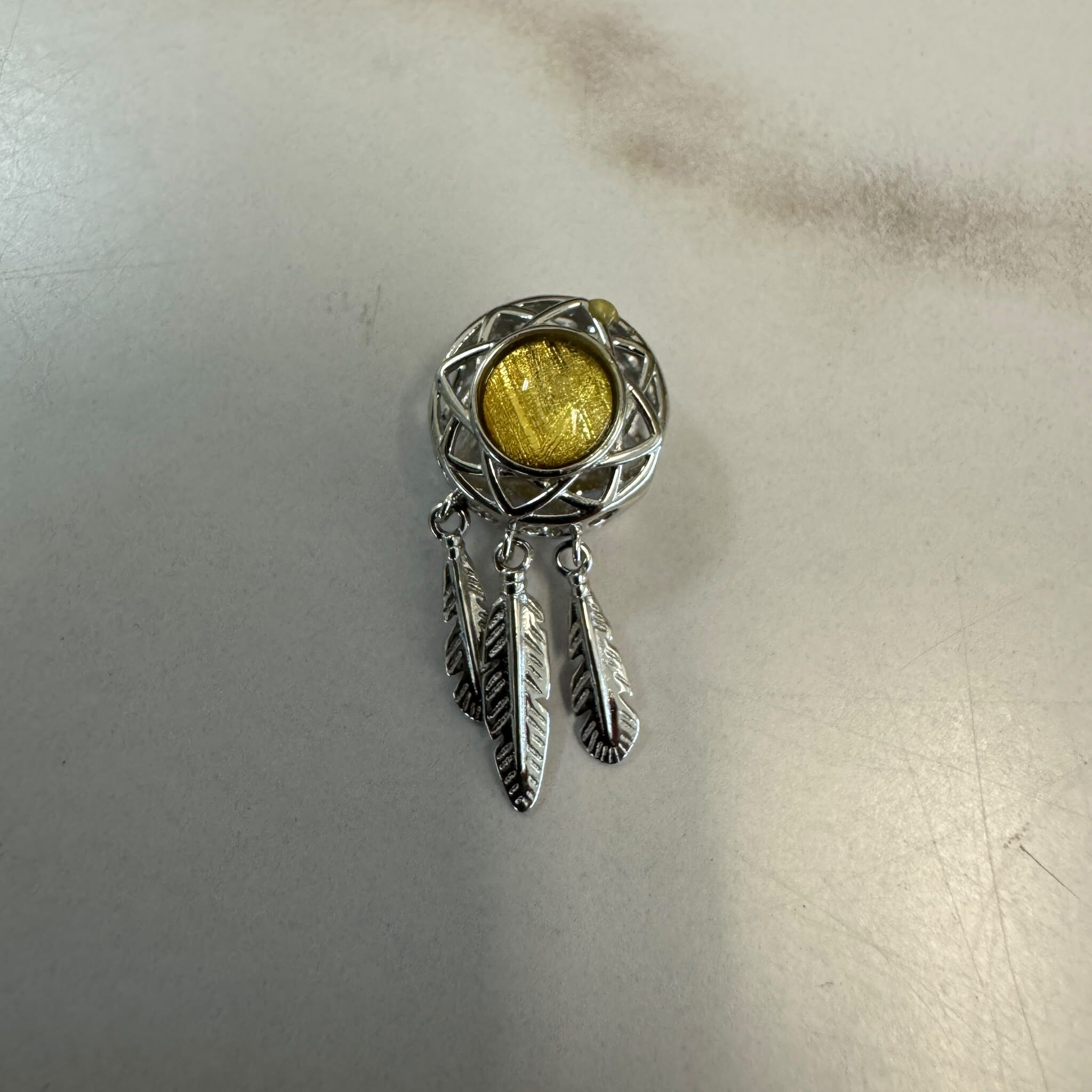 HKAG0912-030 天鐵捕夢網盒子/吊咀 金色 (A30)