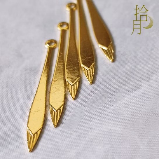 24K GP長流蘇吊墜 保色吊飾(1入)｜保色配件 DIY金屬材料