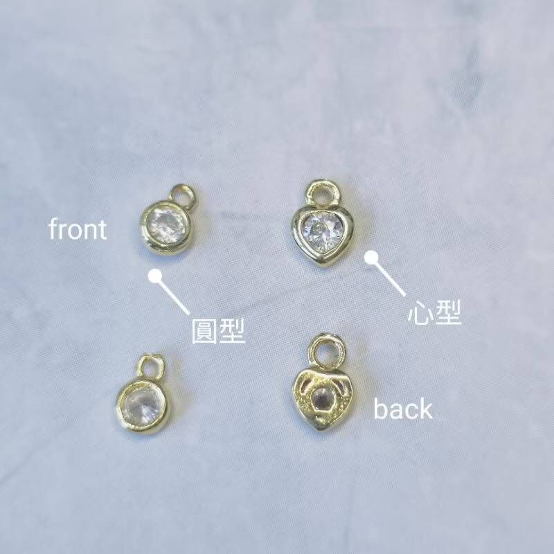 14K金保色吊墜 微鑲吊墜(5入)｜保色配件 DIY金屬材料