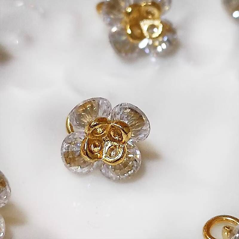 24K金保色飾品 精緻立體閃鑽吊墜(1入)｜保色配件 DIY金屬材料