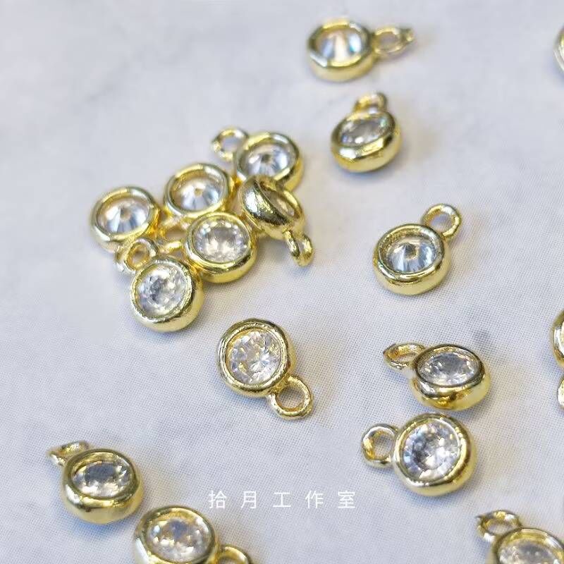 14K金保色吊墜 微鑲吊墜(5入)｜保色配件 DIY金屬材料