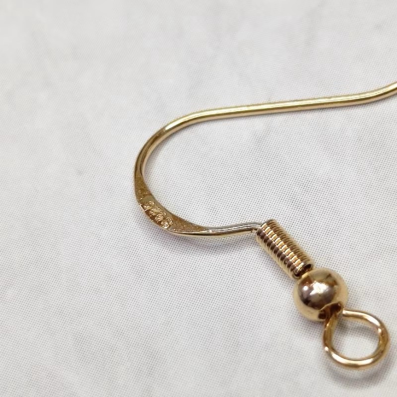 保色刻字鍍925銀耳勾 耳環 防過敏保色(5對/10入)｜保色配件 DIY金屬材料