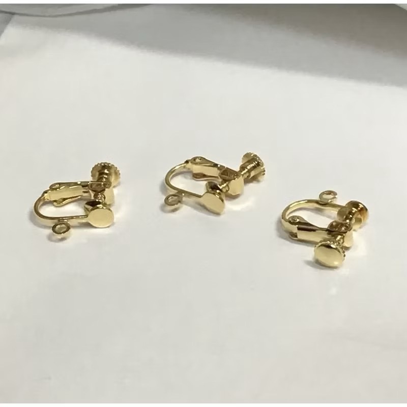 14K金/24K金耳夾 螺旋式耳夾(1對)｜保色配件 DIY金屬材料