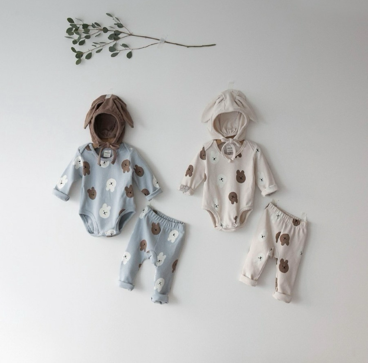 LEMONADE Bear Ear Baby Romper Set