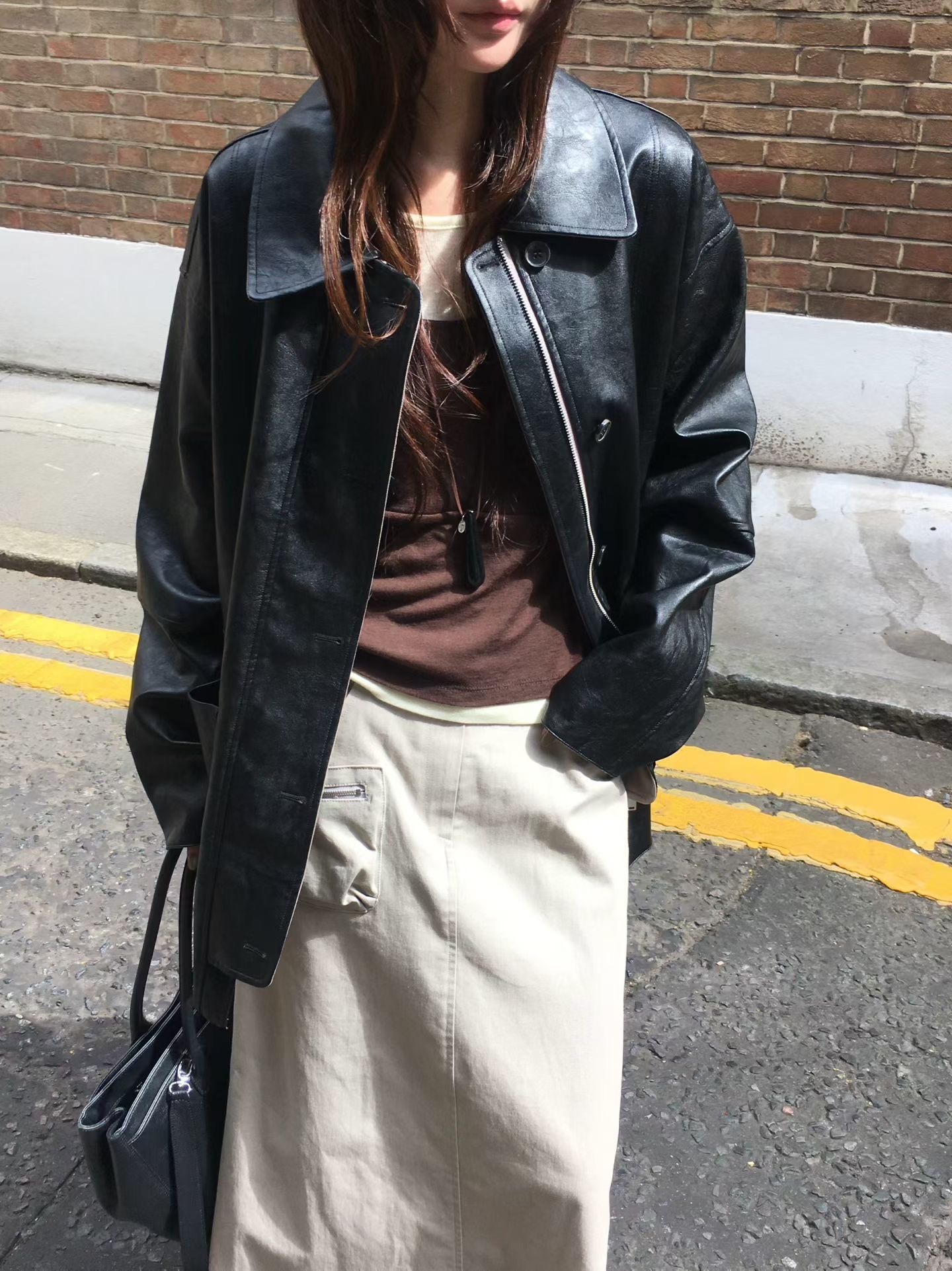 VE26123 Philly Leather Trench CT