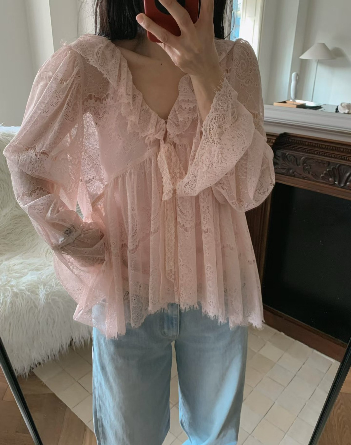 柔蕾絲寬擺衫(不含內搭)