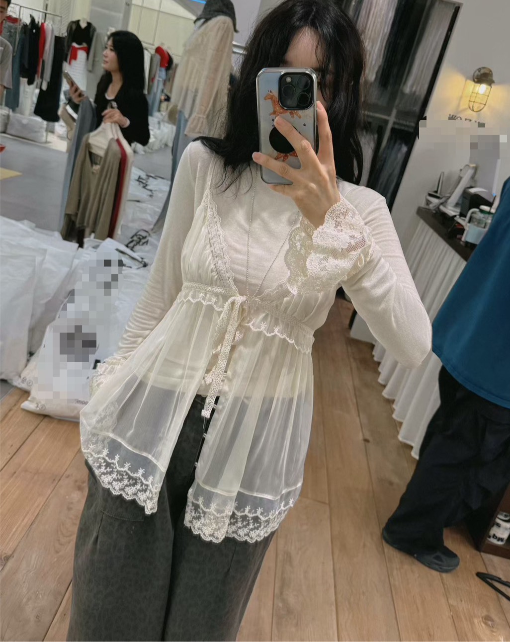 吊帶紗深V背心