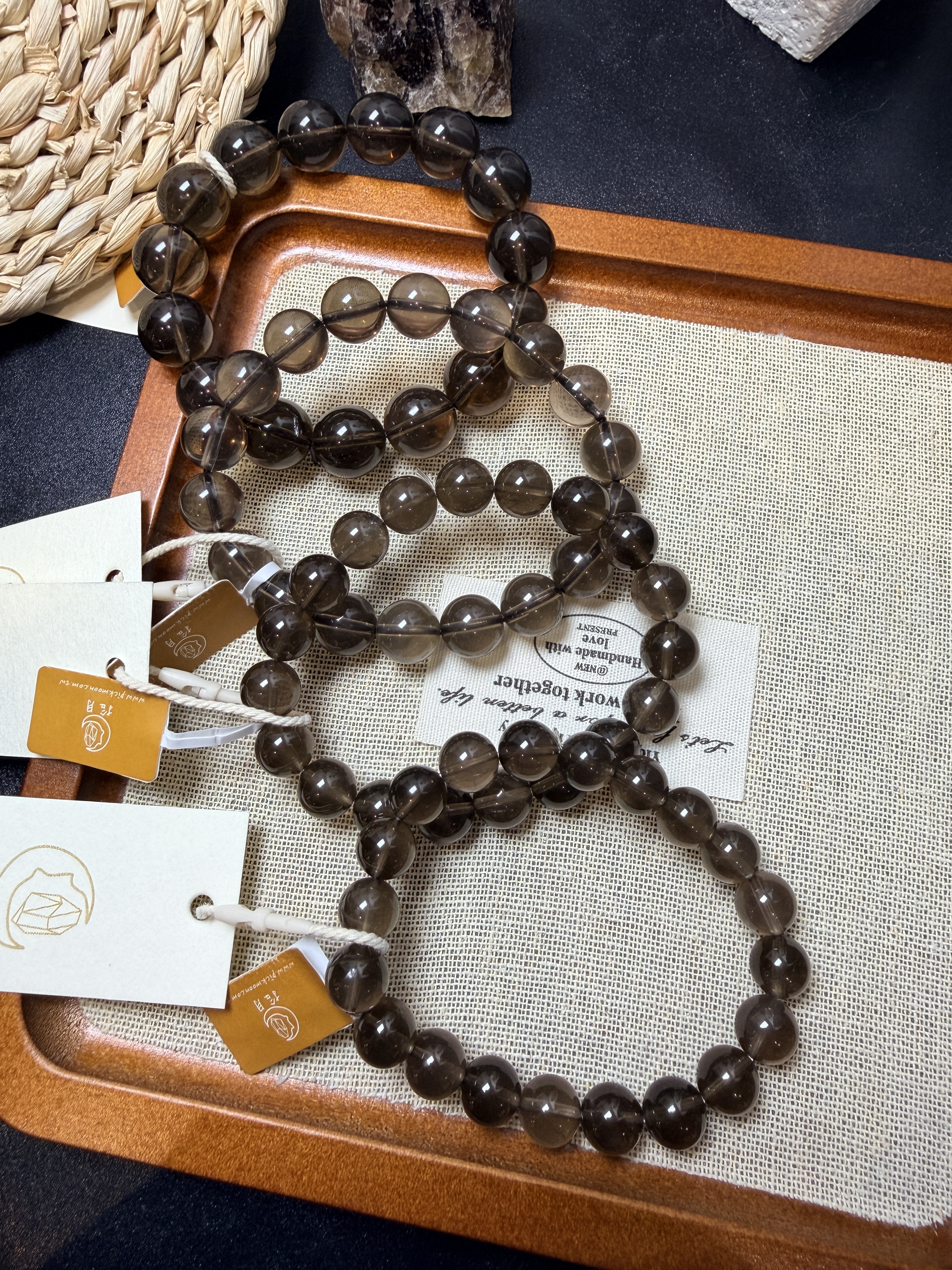 茶晶手鍊 淨體-cp值｜穩定情緒·避邪·能量平衡·海底輪