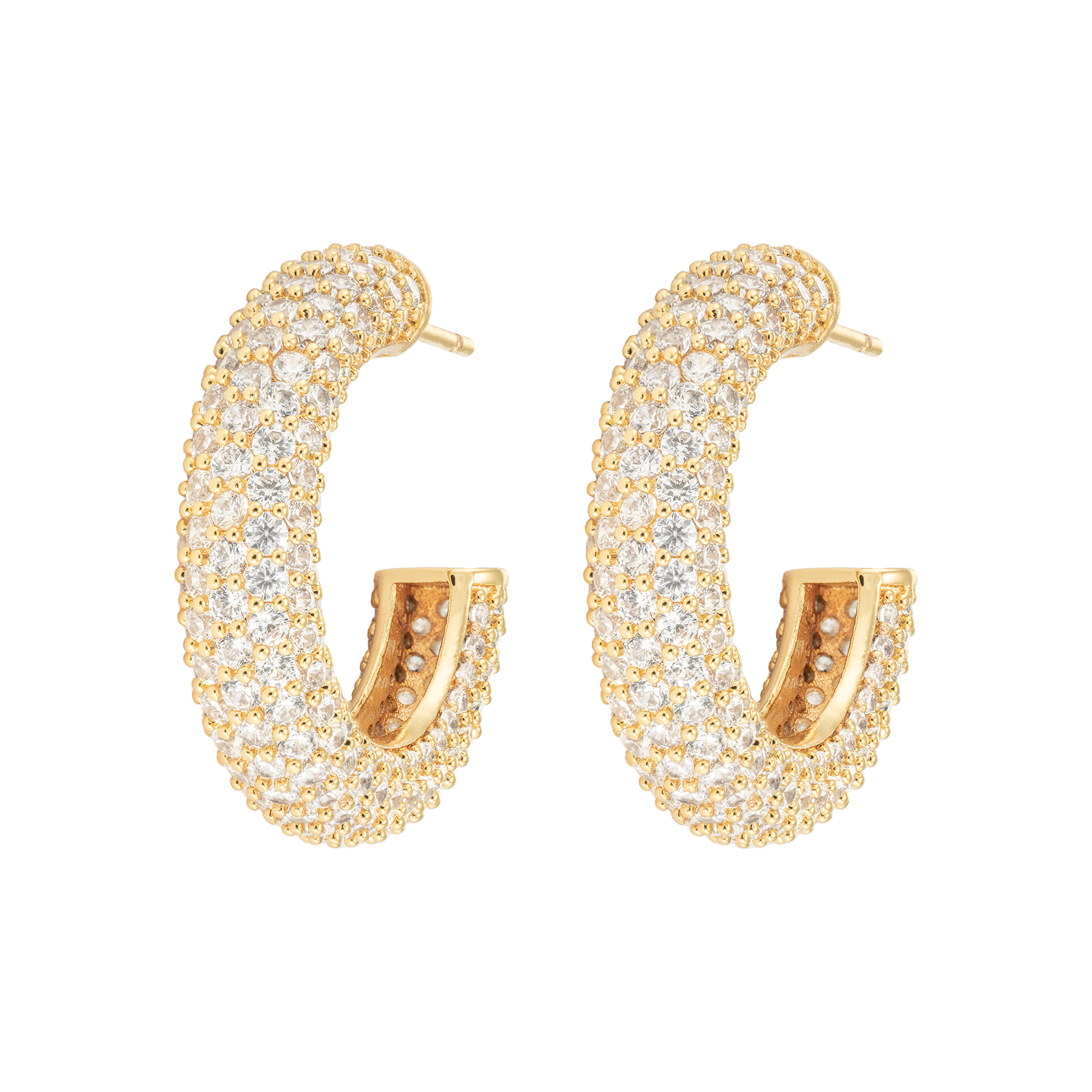 LARGE CHUNKY HOOPS WHITE｜Emilia
