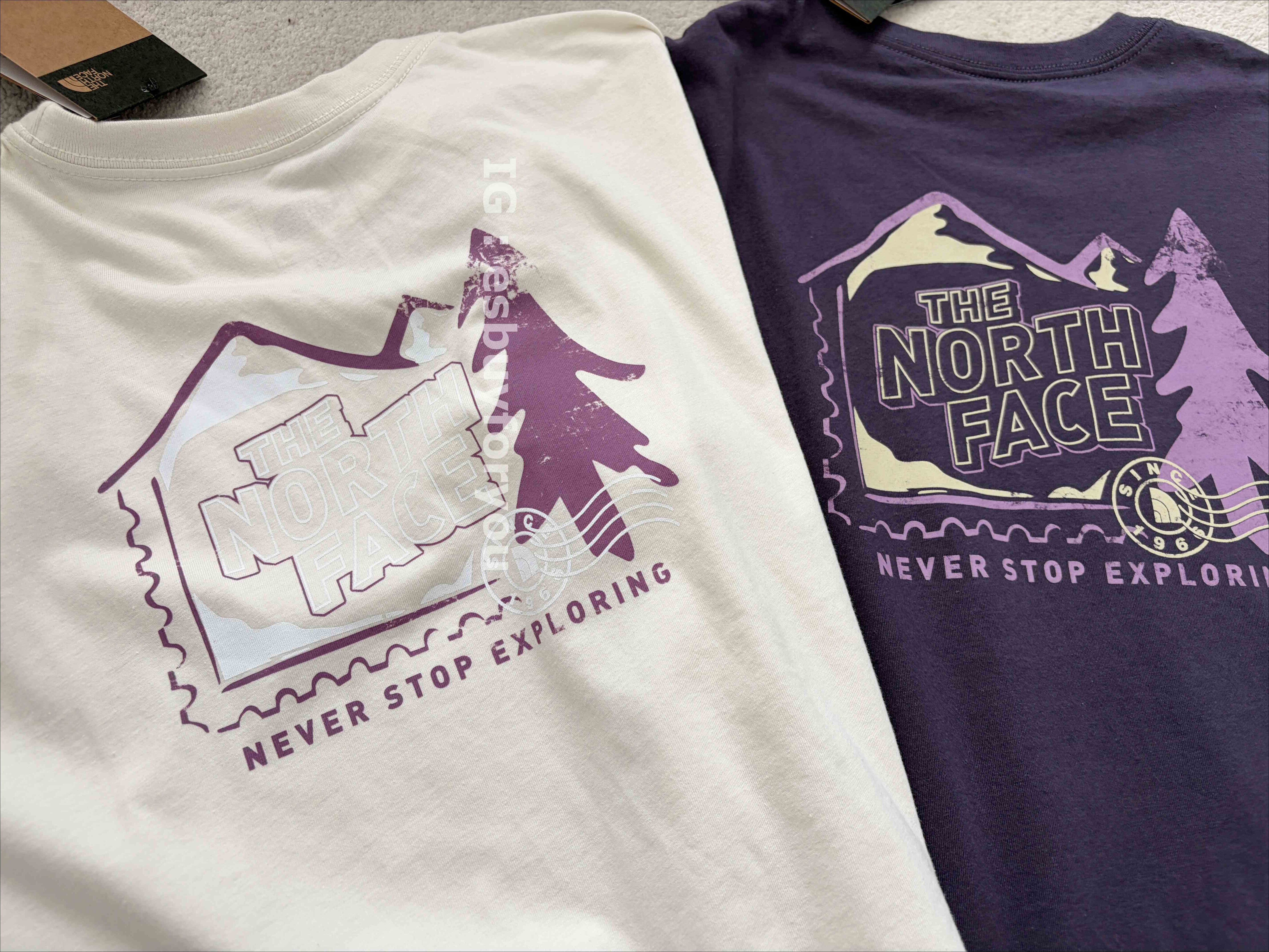 THE NORTH FACE 女大人 戶外系列 正反圖案 短TEE (2色) (小寬版)