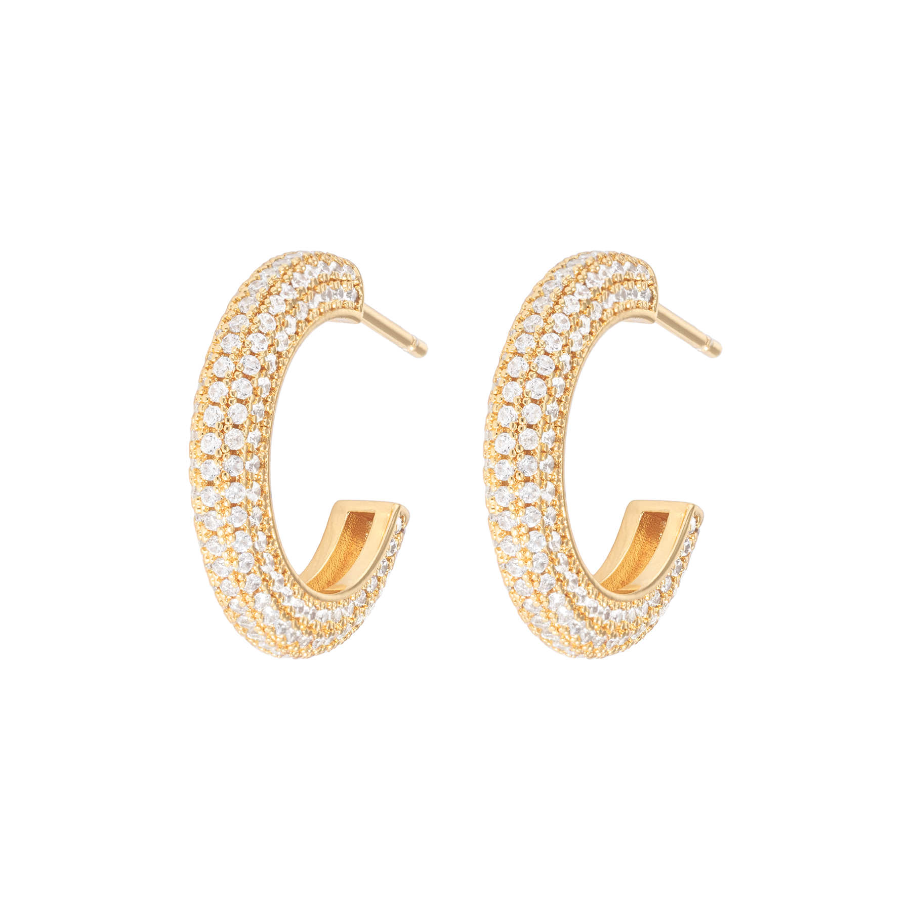 MEDIUM CHUNKY HOOPS WHITE｜Emilia