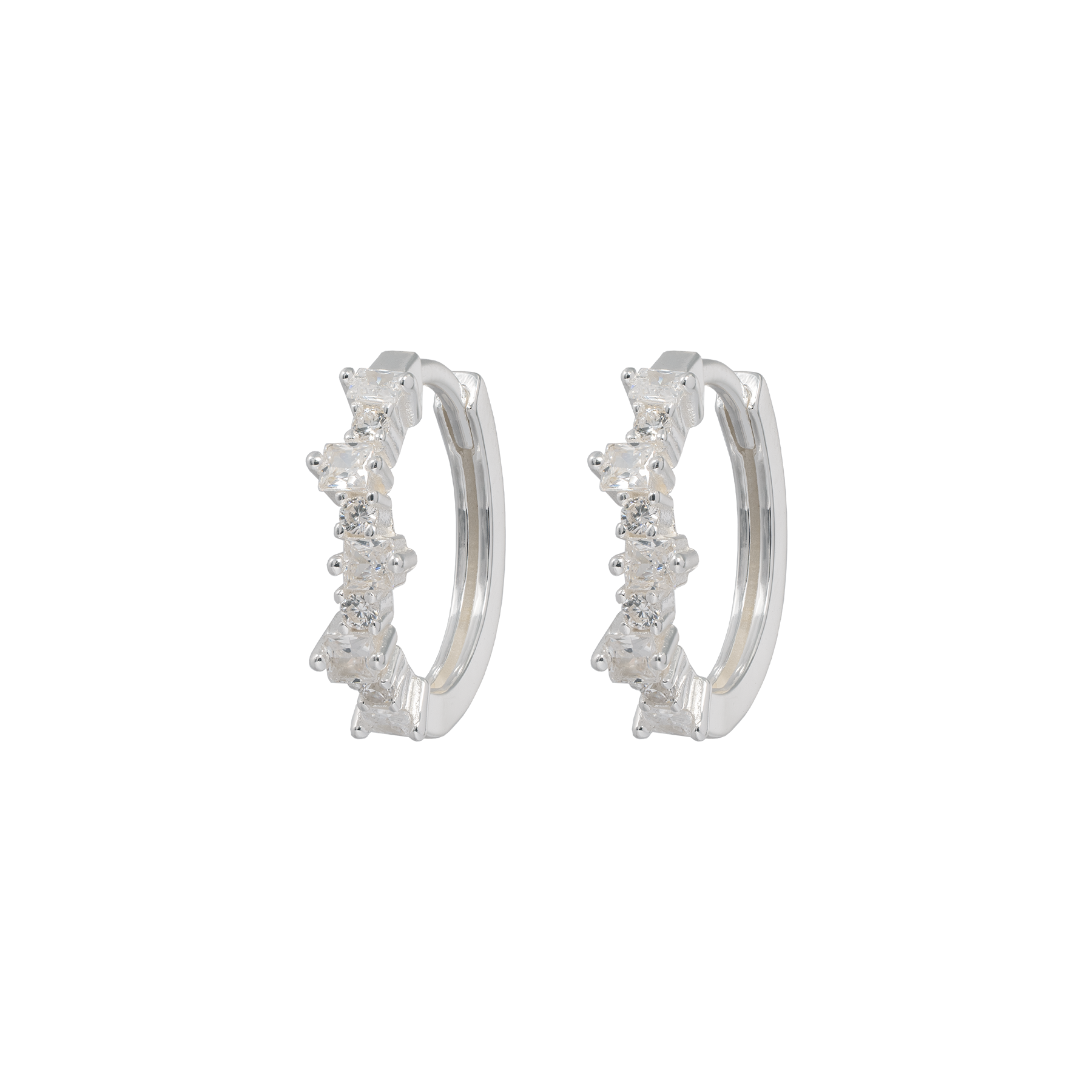 MIXED MEDIUM HOOPS SILVER｜Emilia