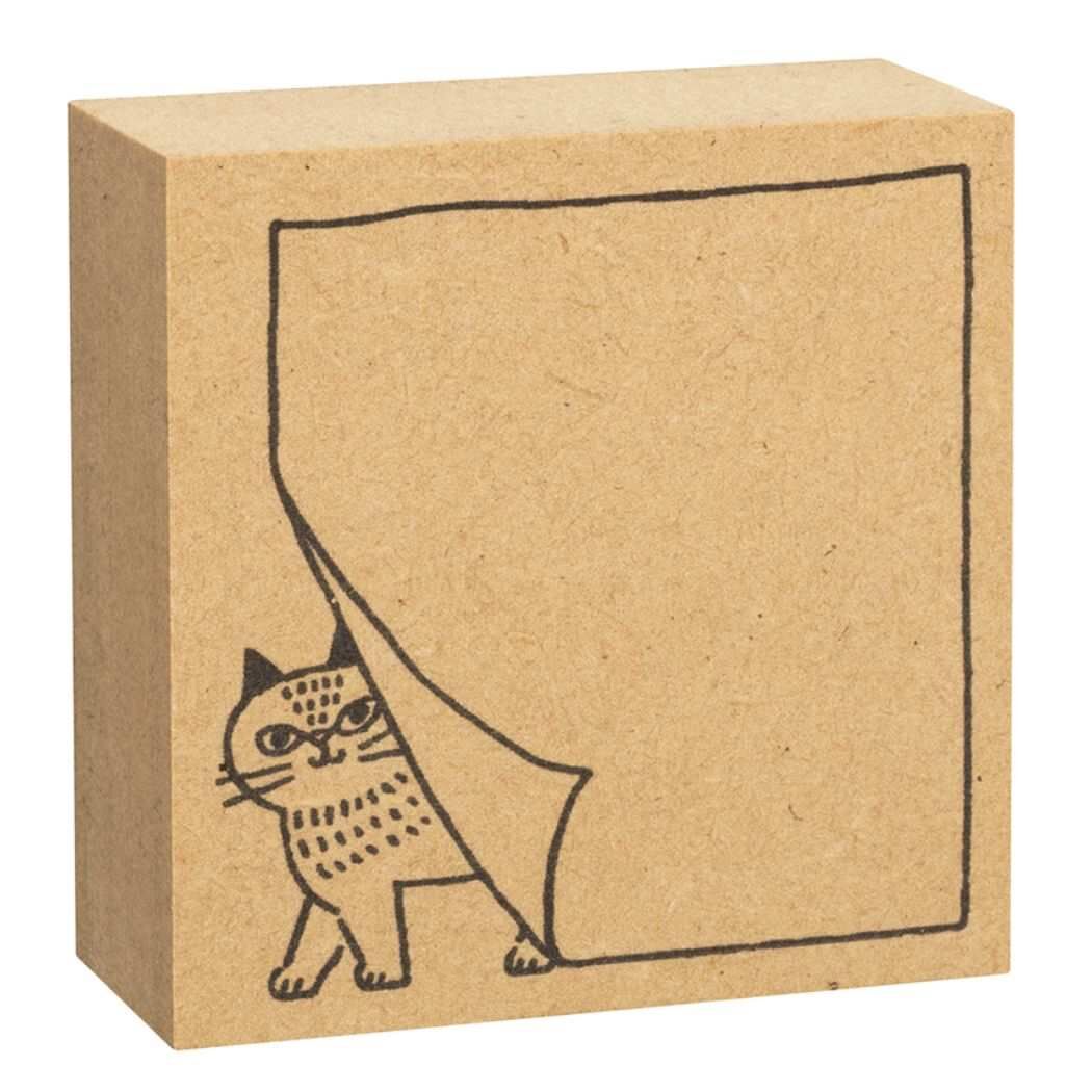 DECOLE CAT AND MEMO WOOD STAMP