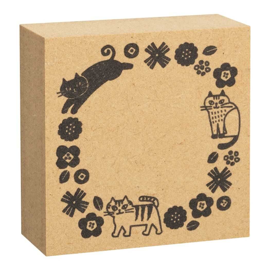DECOLE CAT FRAME WOOD STAMP
